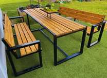 Zestaw mebli ogrodowych/tarasowych w stylu LOFT. metal-drewno.