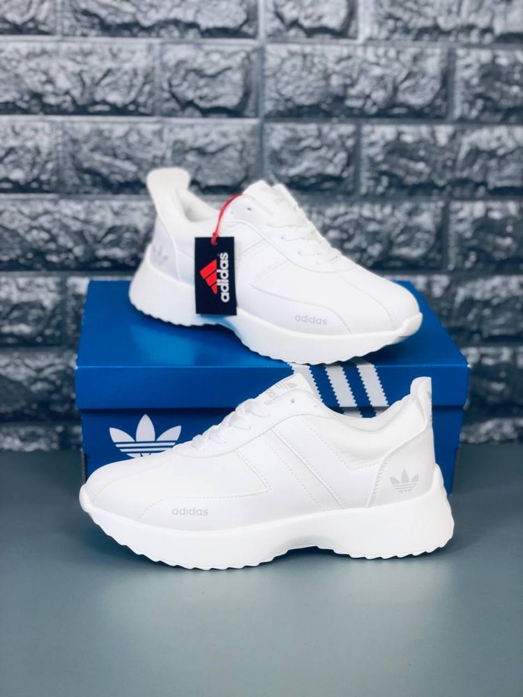 Кроссовки Адидас белые натуральная кожа білі кросівки Адідас Adidas