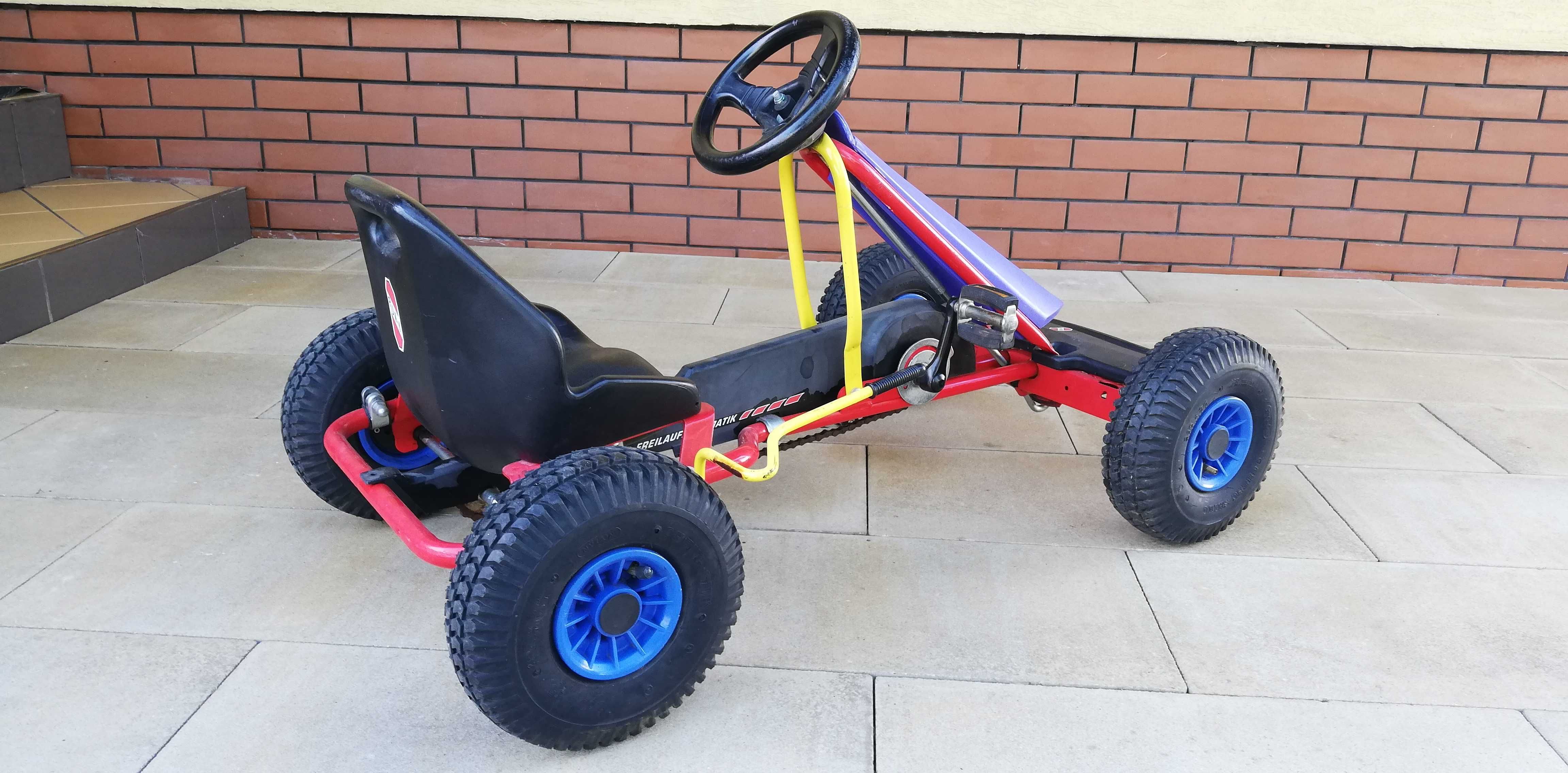 pojazd na pedały gokart puky metalowy koła pompowane samochód
