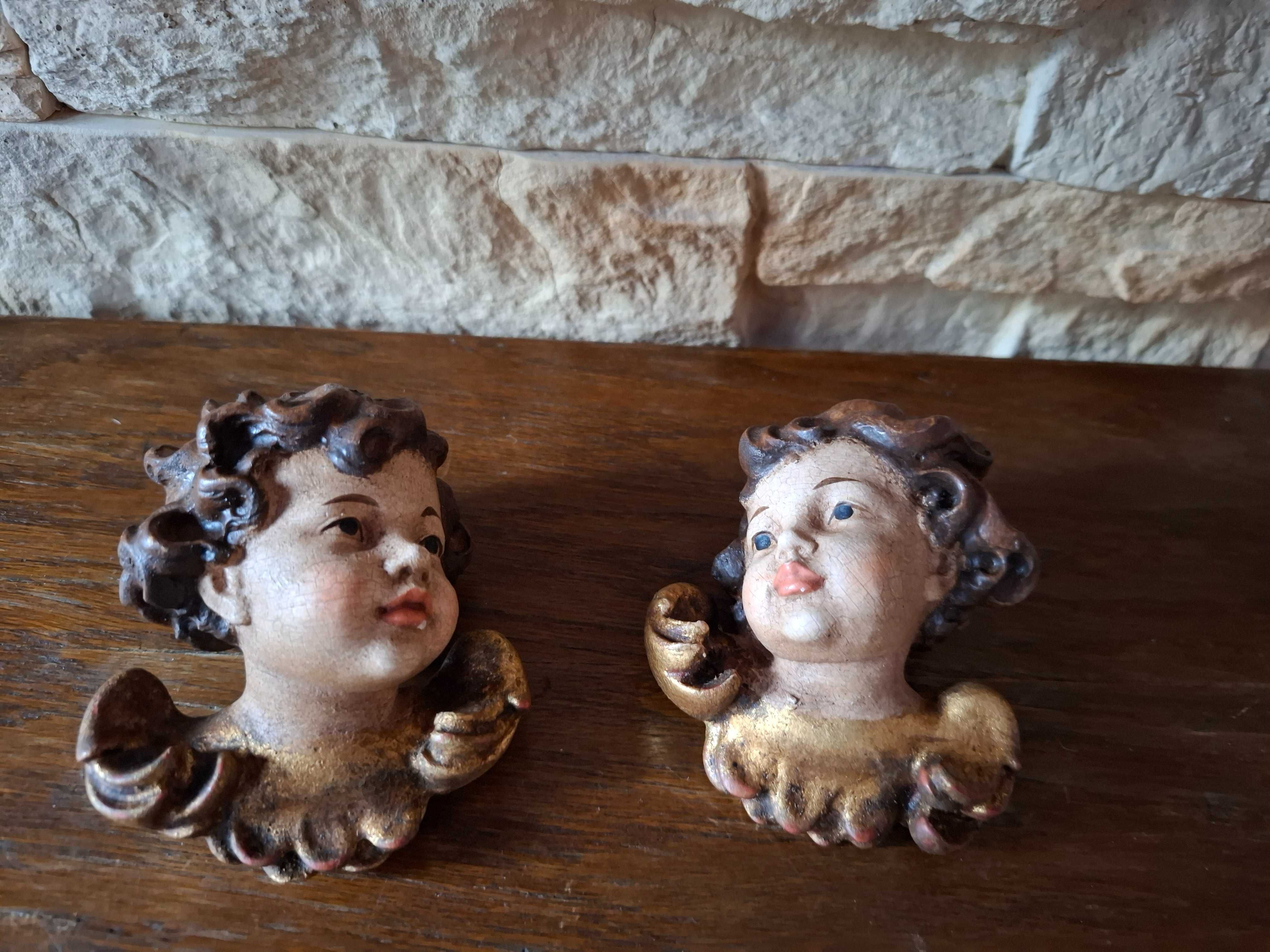 Aniołki Putto, Amorki w polichromii, rzeźba w drewnie