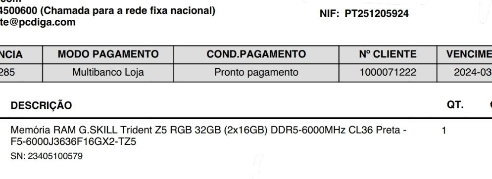 Gskill DDR5 6000 2x16 = 32gb