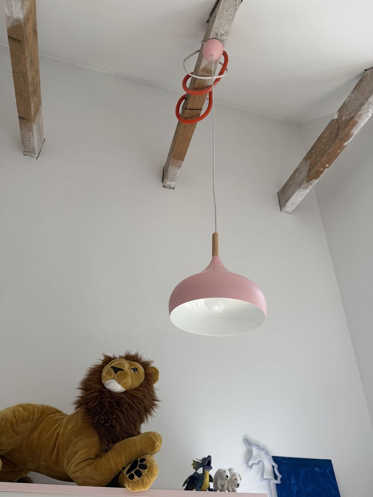 2 lampy wiszace rozowe do pokoju dziecka dziewczynki