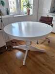 Stół okrągły, biały, rozkładany,  solidny, 110 cm, INGATORP (IKEA)