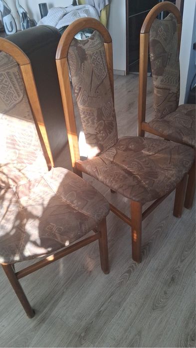 Krzesła 6 szt komplet zestaw krzeseł brazowych do stolu