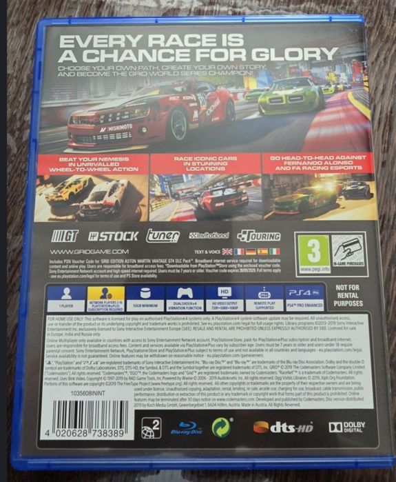 Гра Grid на PlayStation 4, 5.