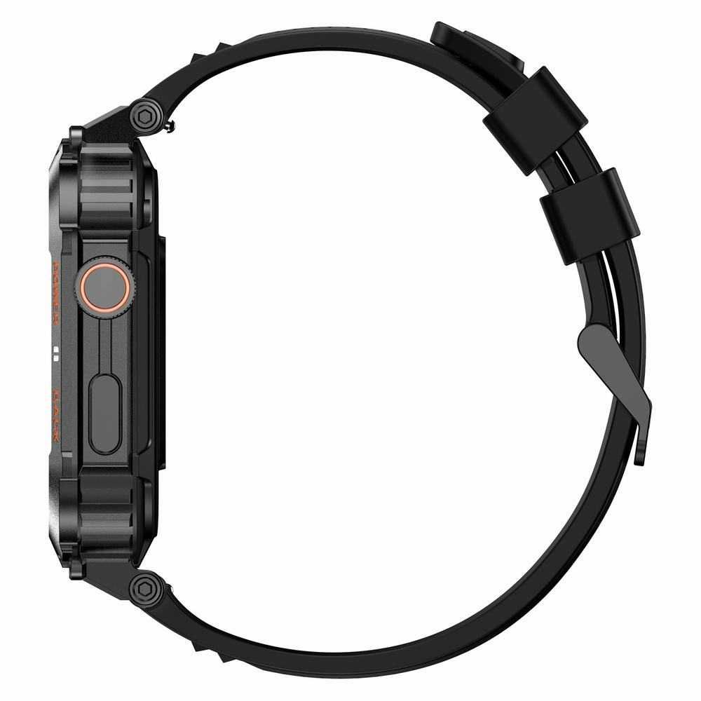 SMARTWATCH GRAVITY GT6-1 Srebny - Czarny Pasek Silikonowy