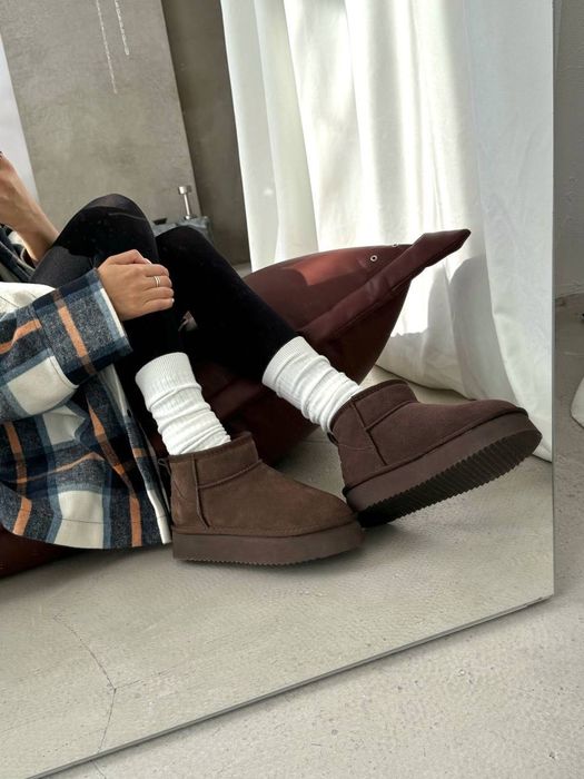 НОВИНКА! Ugg ultra mini platform dark chocolate suede 36 37 38 39 40