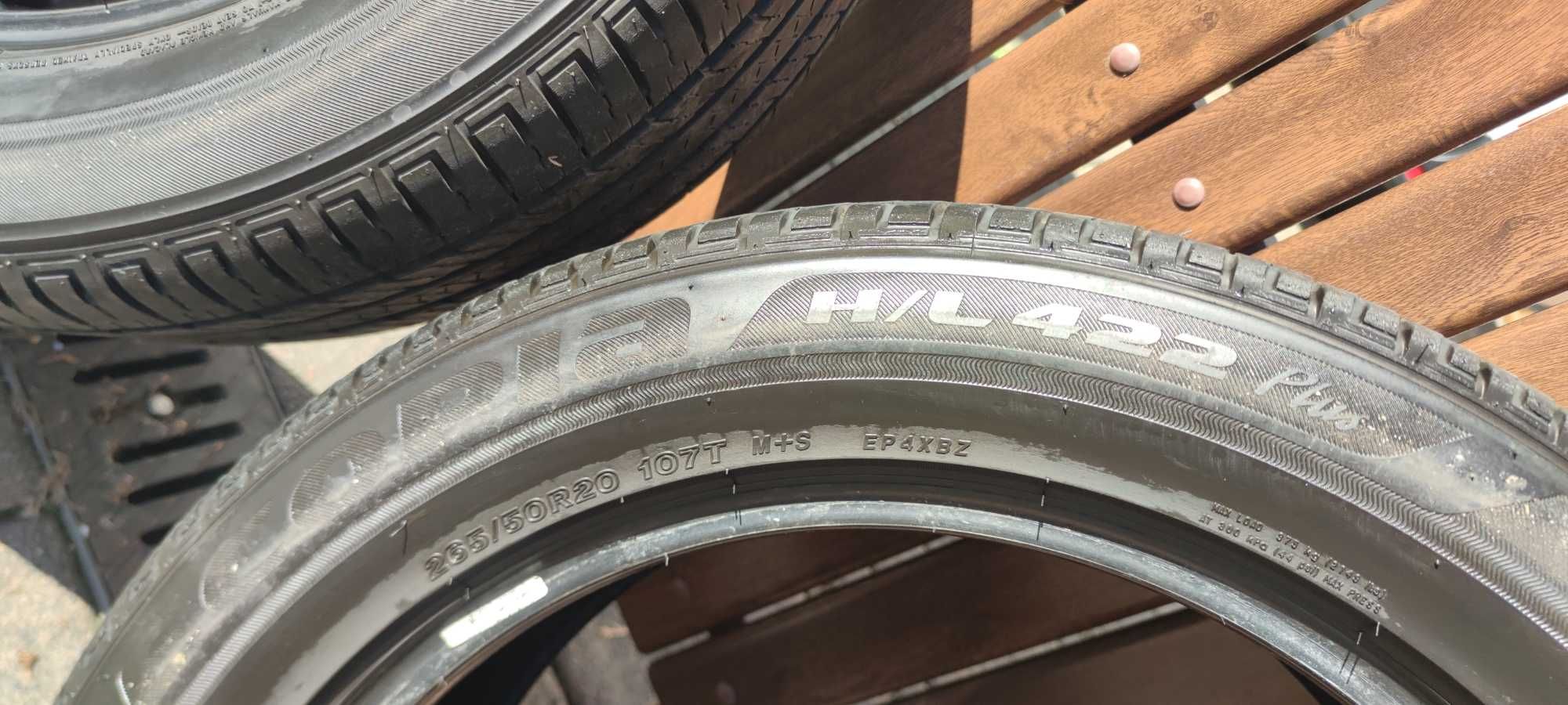 Opony 265/50 R20 Bridgestone 1szt ok,  druga lekko uszkodzona
