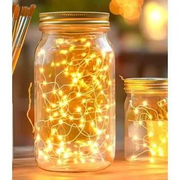 lampki dekoracyjne led, na stolik, stół, druciki, słoik led