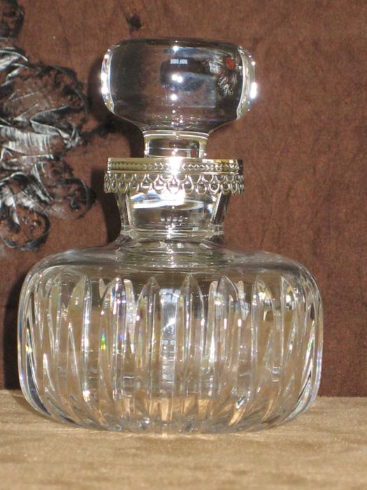 Frasco Cristal ATLANTIS C/Prata Maciça de Lei 925``mil. Contrastada