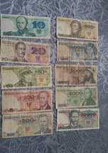 banknoty monety prl i lat 90, bony pewex,