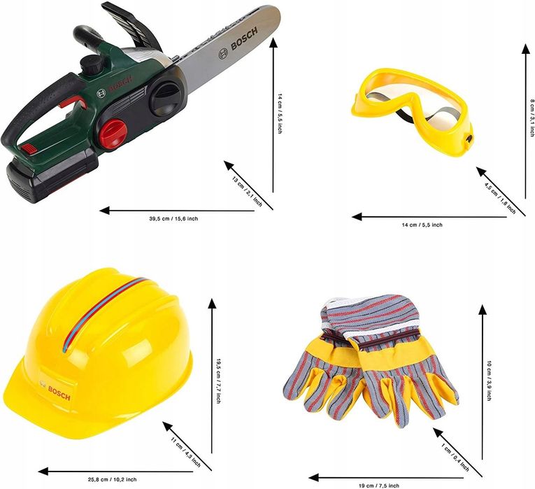 Zestaw Drwala Bosch Klein 8532 Piła Łańcuchowa LED Dla Dzieci Prezent