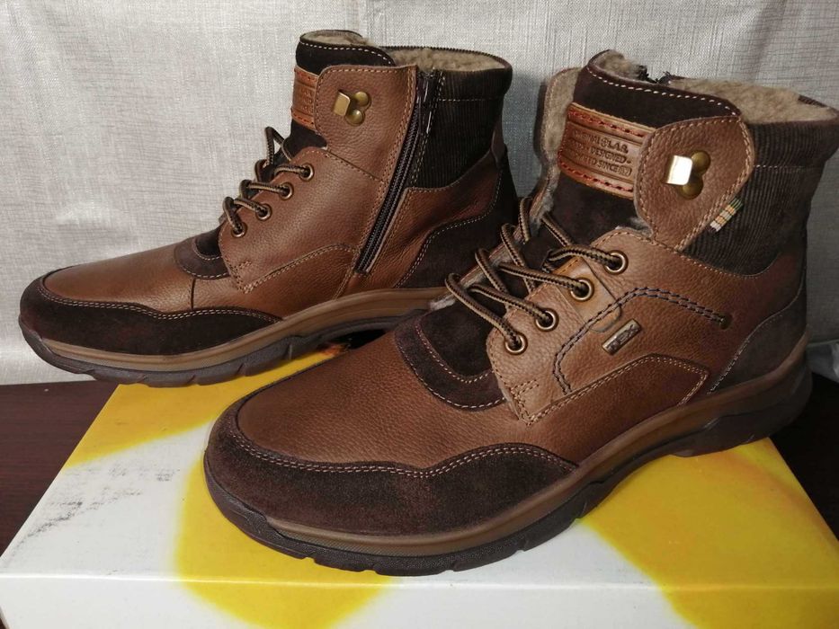 LONGO Nowe Buty Męskie Ciepłe Trapery Ocieplane Skóra 44 Oryginalne