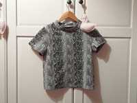 Sinsay elegancka bluzka sweterkowa panterka krótka rozmiar S 36
