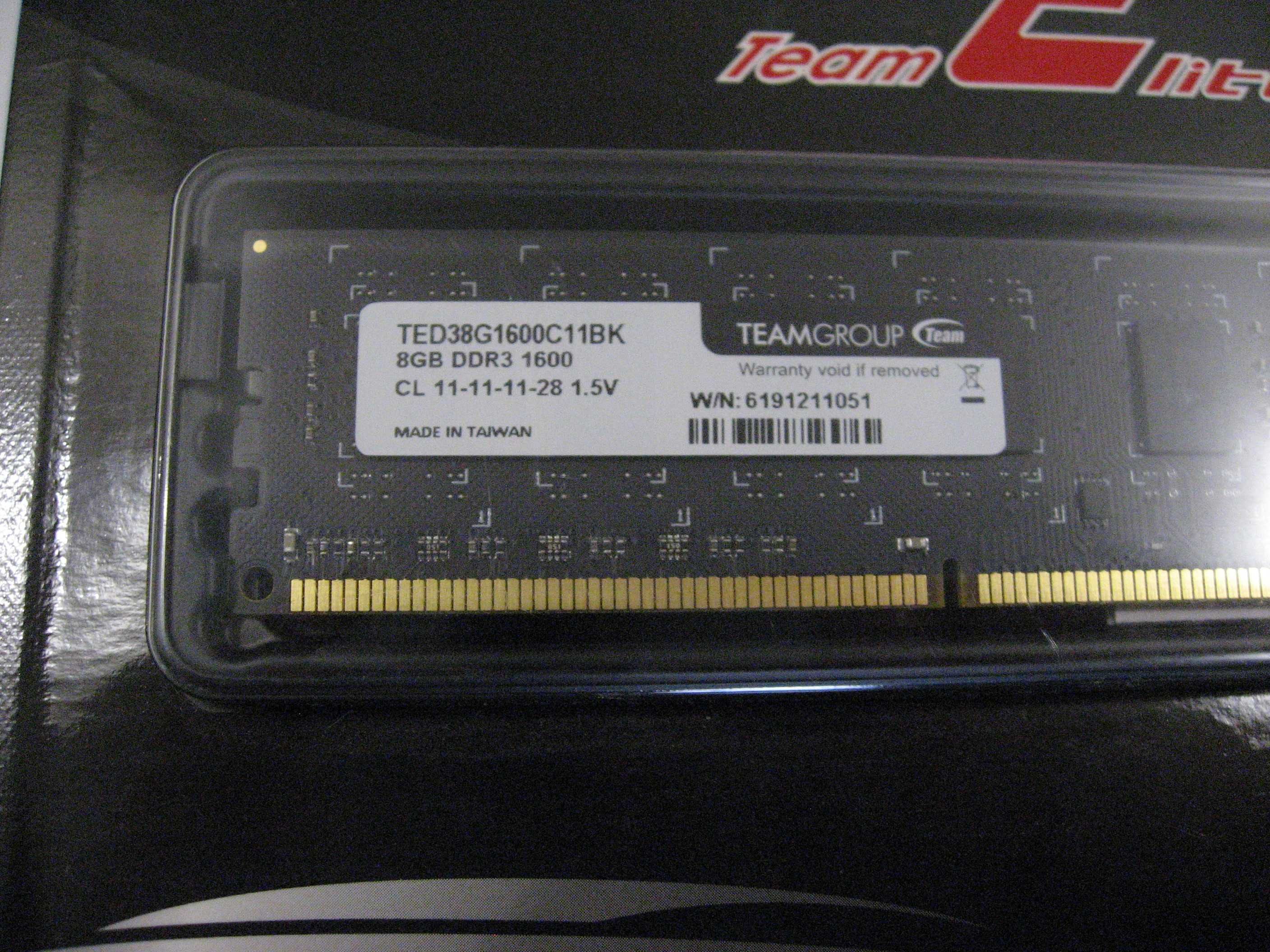 Новий модуль пам'яті Team Group DDR3   8Gb  1600MHz