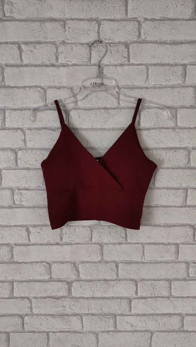 Nowy top burgundowy S