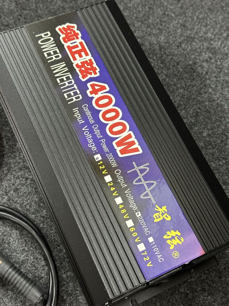 Інвертор трансформатор перетворювач 12V 220В 4000Вт чиста синусоїда
