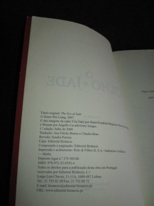 Livro O Olho de Jade Diane Wei Liang