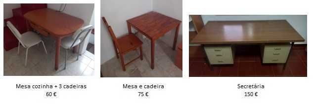Cama, mesa, cadeiras