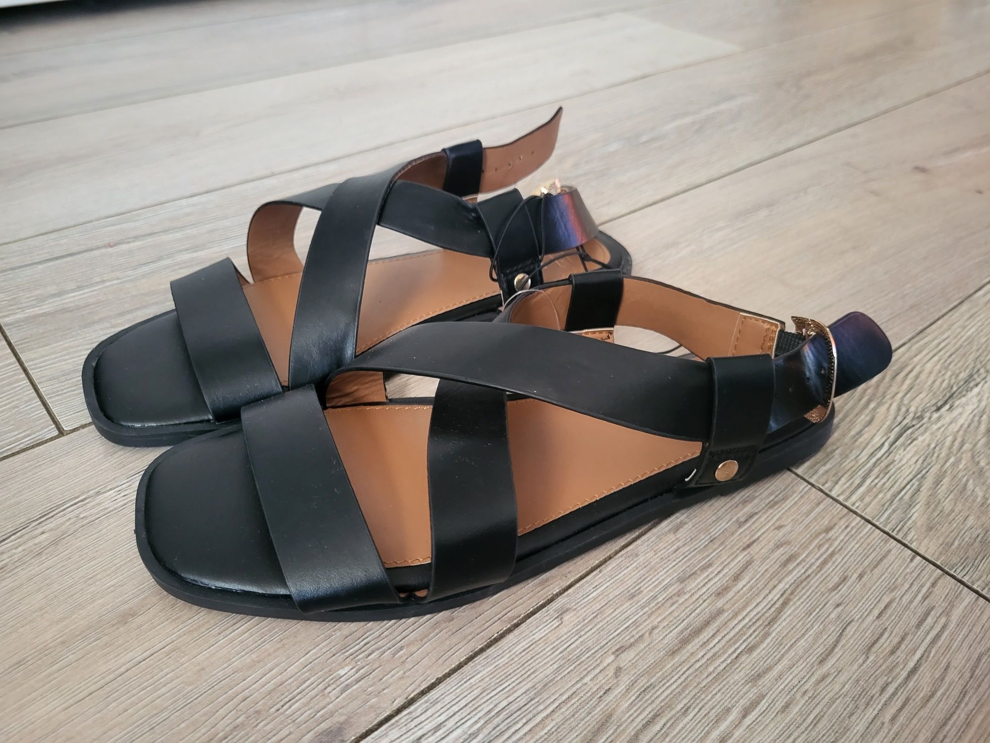 Nowe sandaly czarne ff rozmiar 36