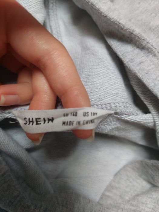 Bluza dziewczęcą szara shein 140