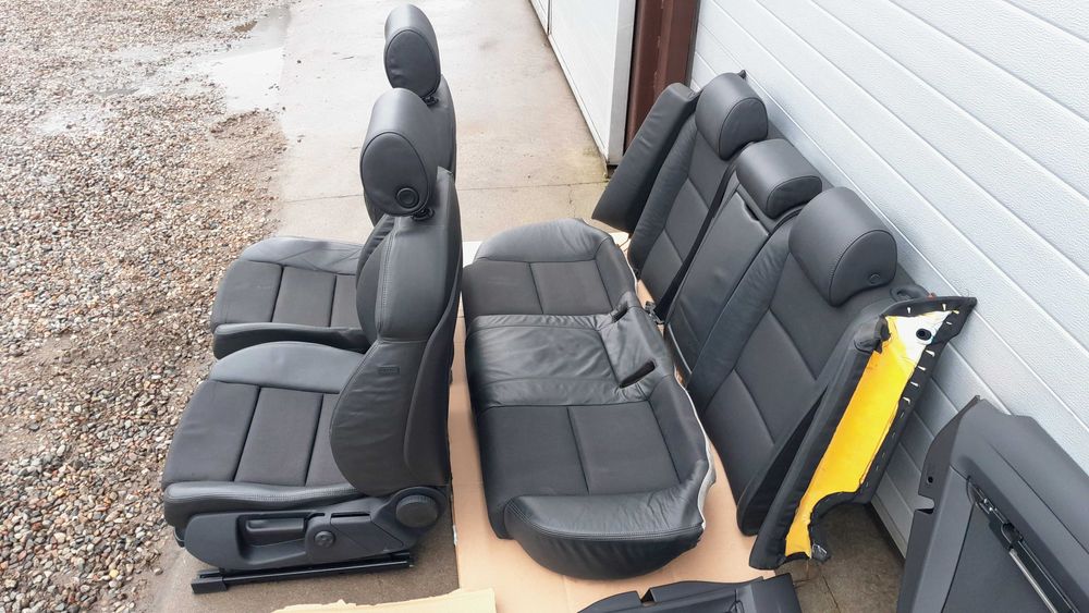 Czarne fotele półskóry S-line półskórzane wnętrze - AUDI A6 C6 / S6 C6