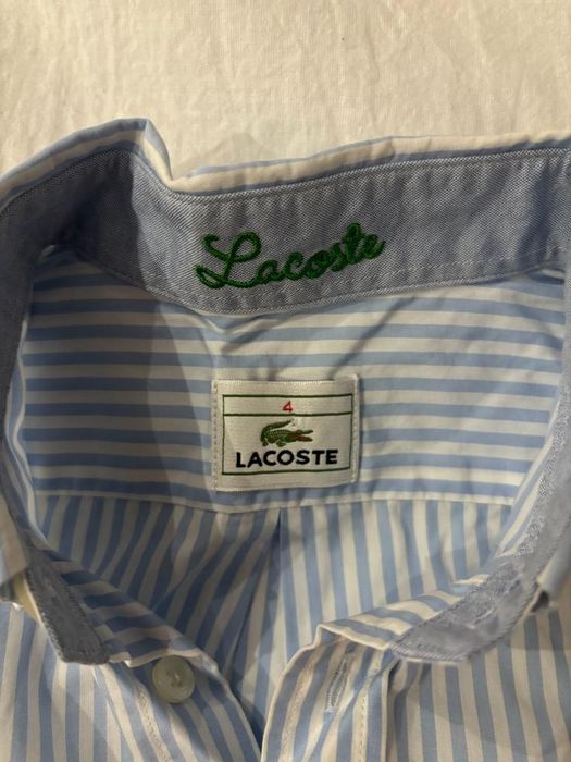 Camisa as risca Lacoste manga curta