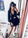 Sukienka zara czarna boohoo taliowana