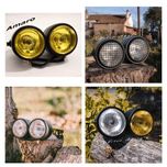 Farol Duplo Para Moto Cafe Racer/Scrambler Com Suporte (4 Modelos)|