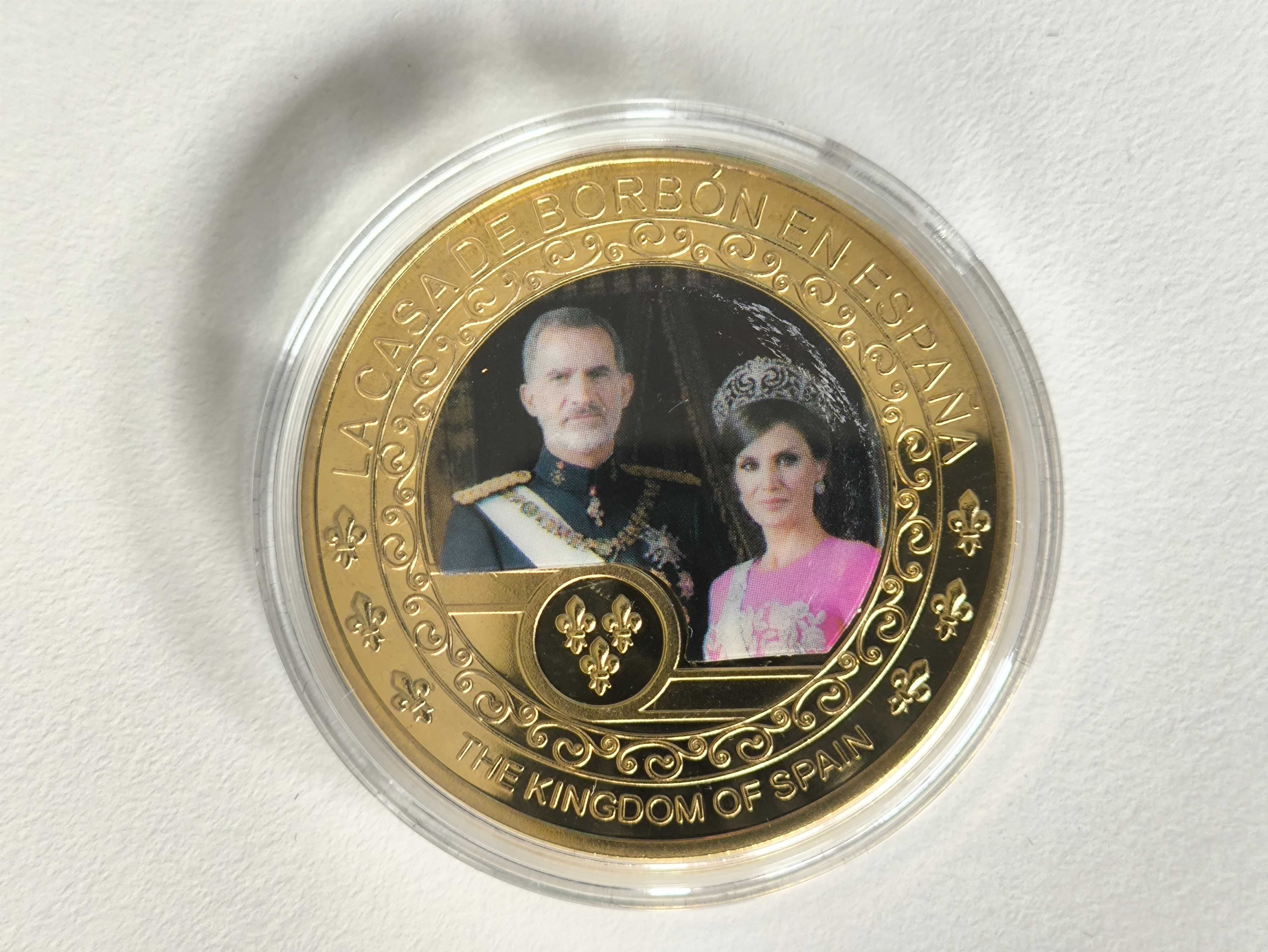 Conjunto de moedas comemorativas da família real Espanha