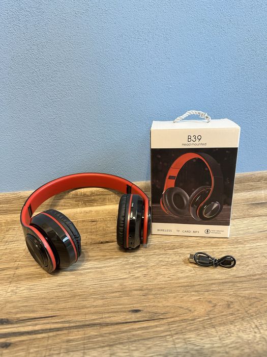 Słuchawki Bluetooth B39 – NOWE, z pudełkiem