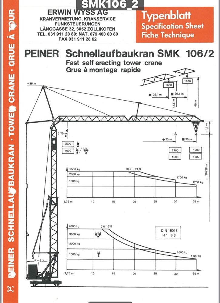 Продам самораскладной башенный кран Peiner SMK 106/2 (Liebherr 35k)