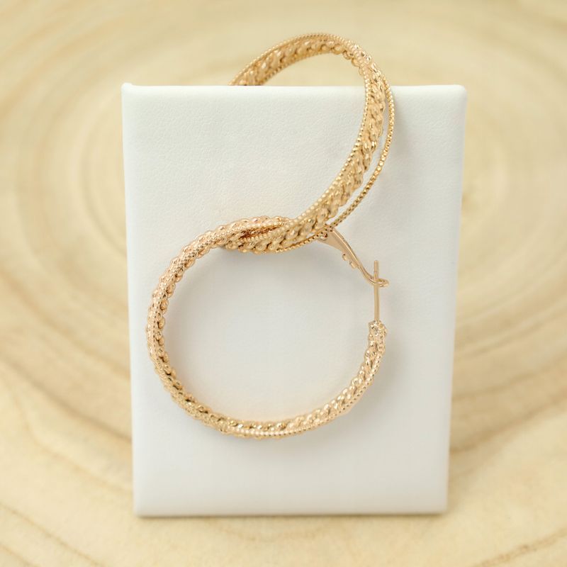 Piekne Złote Kolczyki Koła Kółka Ze Stali Chirurgicznej 18k Grube 4 Cm