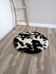 Skóra Owcza Dywanik Kółko 70 cm Krótki Włos Kolory Naturalne