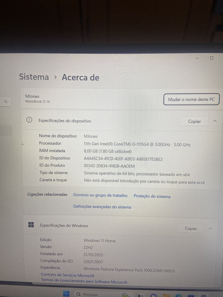 Hauwei matebook 14 / 8GRAM