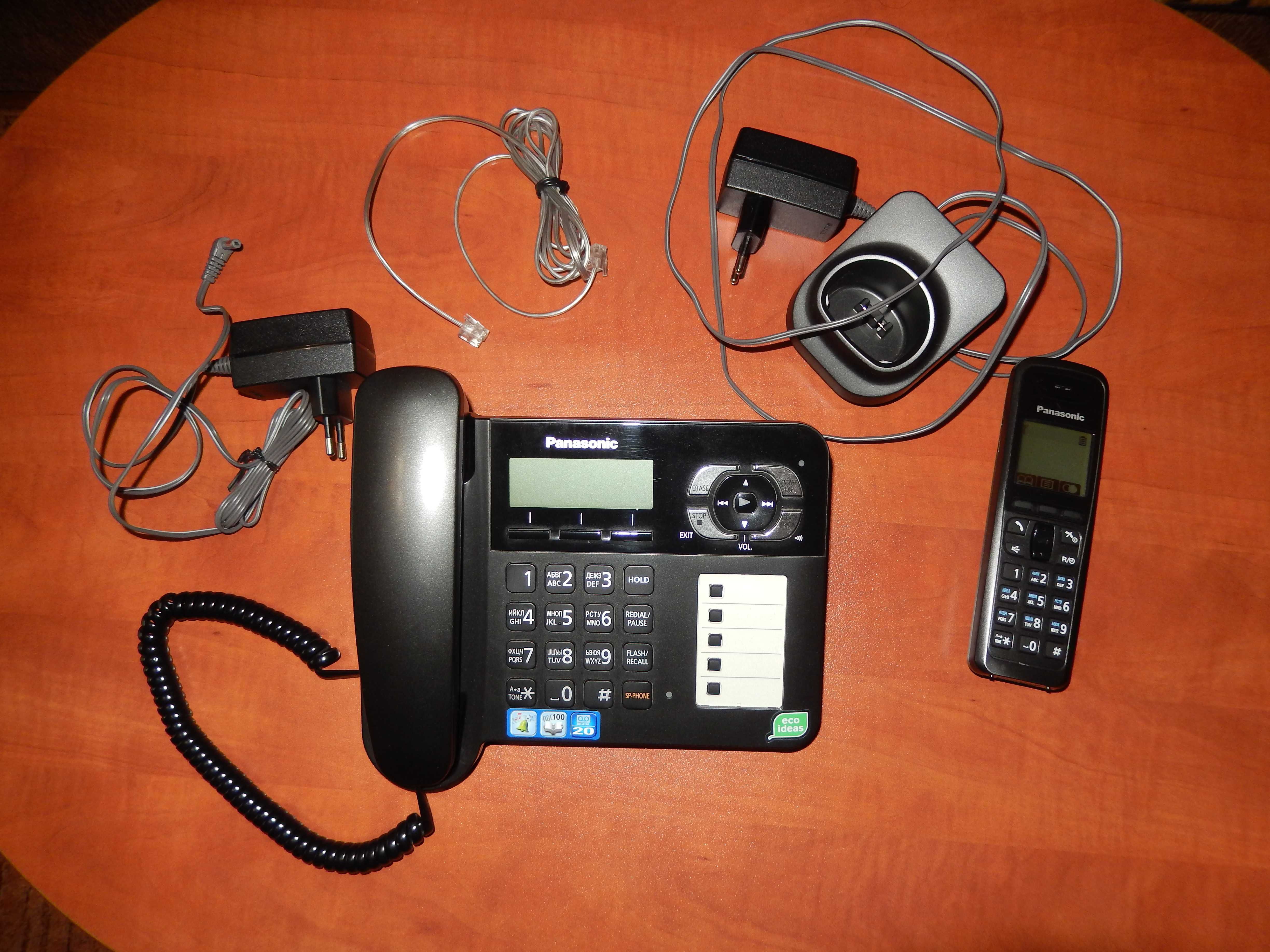 Телефон стаціонарний Panasonic KX-TG6461UA/KX-TS2350UAB