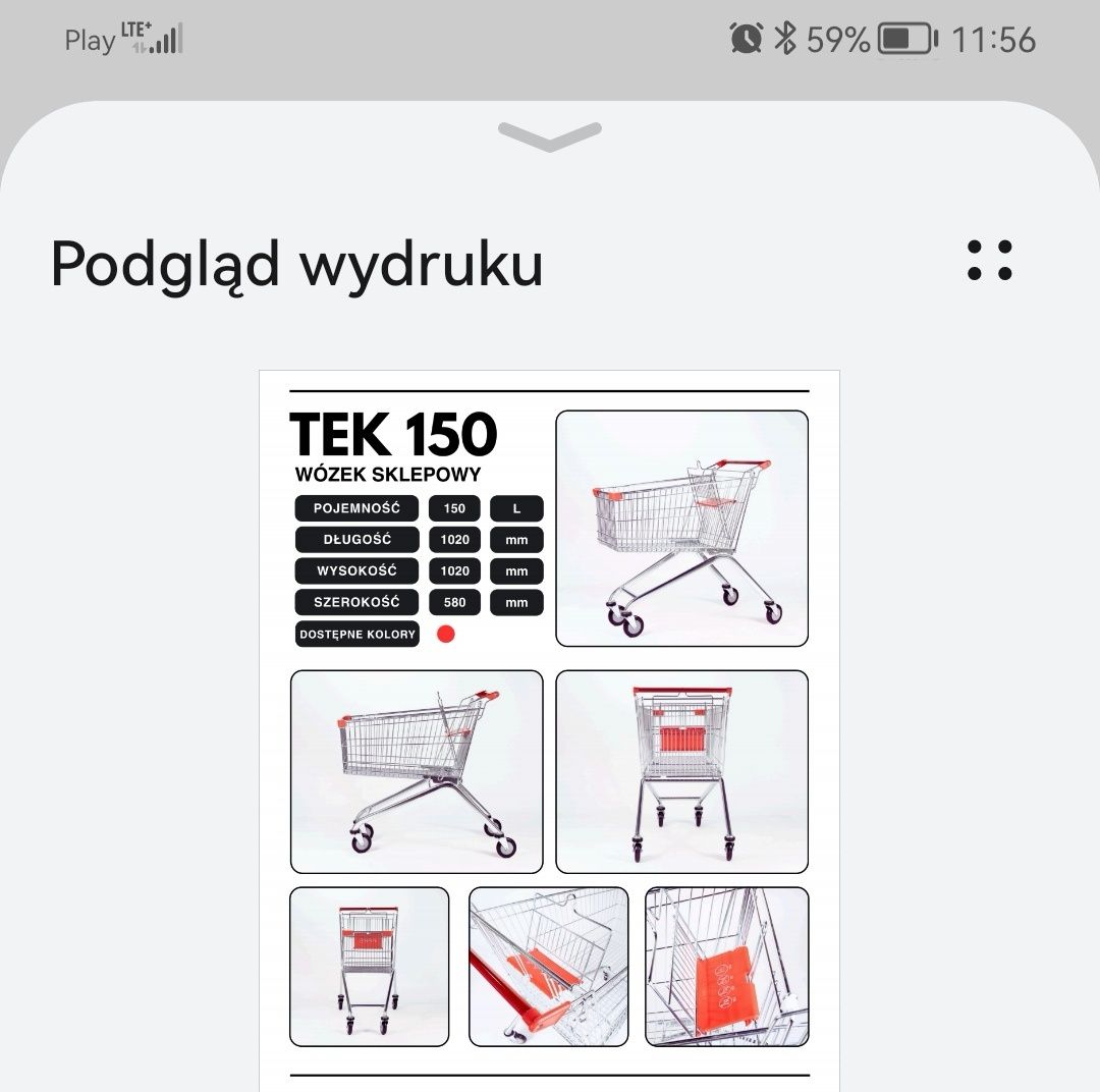 Wózek sklepowy marketowy