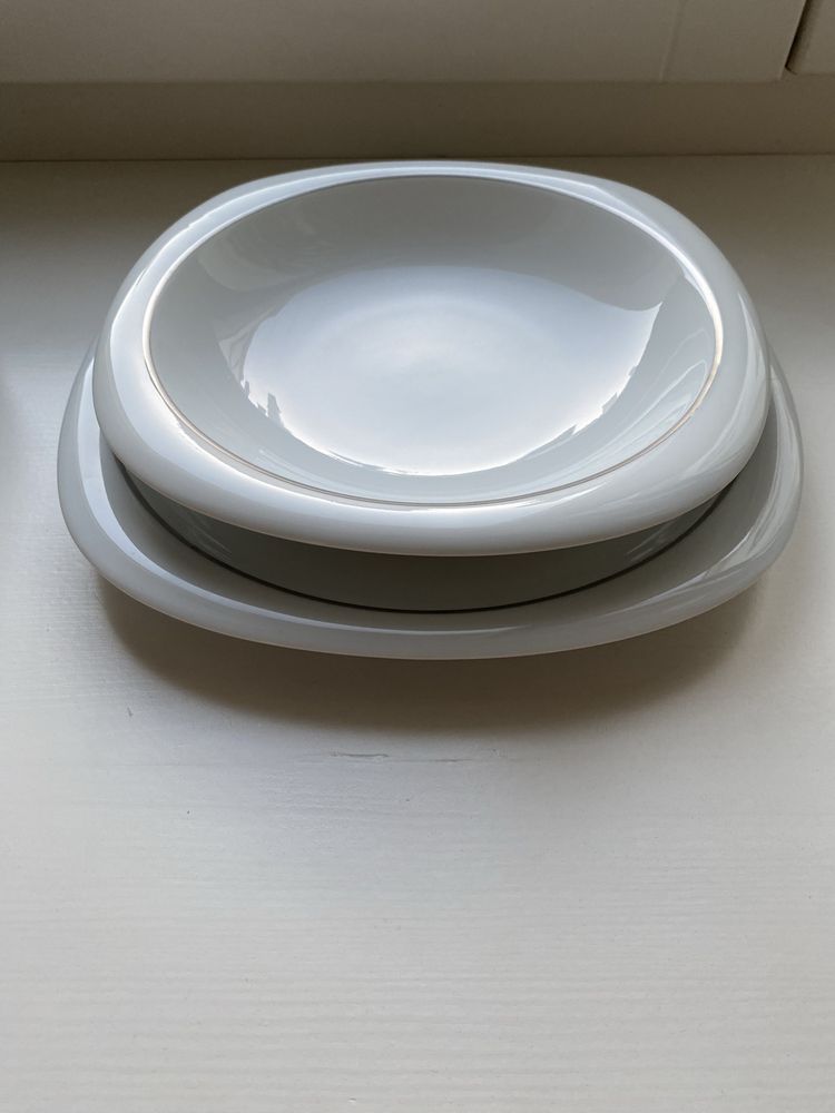 Rosenthal Suomi Lanka Platinium serwis obiadowy 6 osób biała porcelana