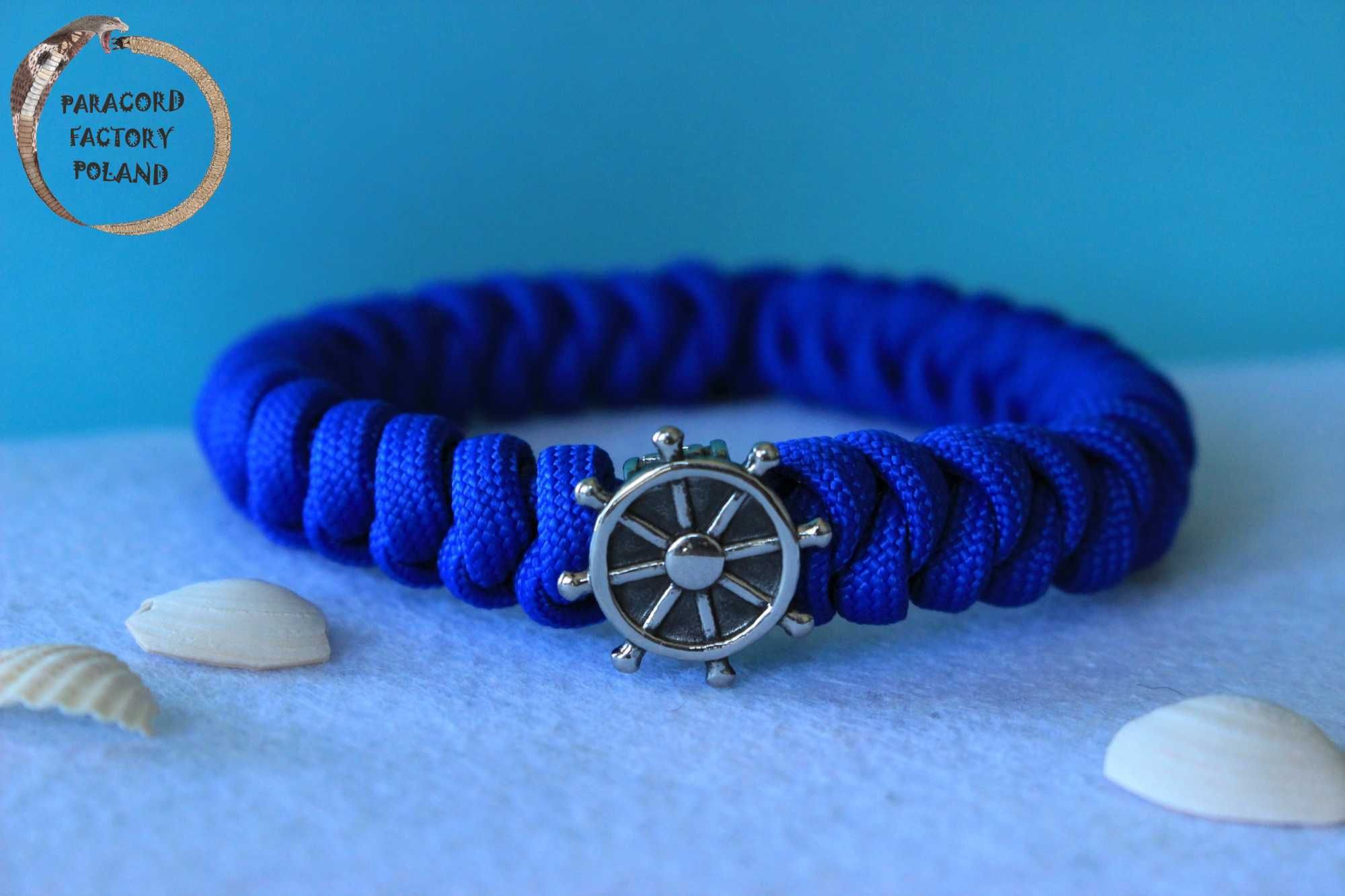 Bransoletka knot żeglarska ster/róża wiatrów kotwica paracord handmade