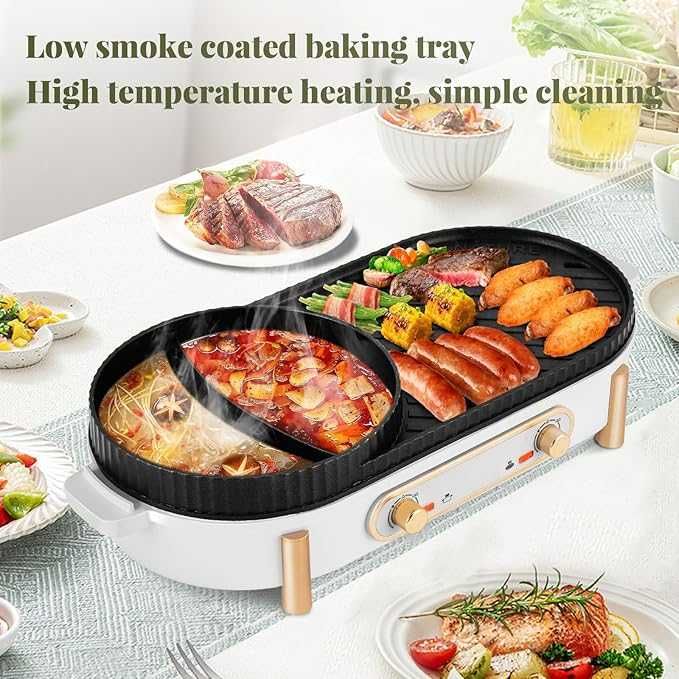 MultiGrill Grill 2 w 1 Garnek + Patelnia Kuchenka przenośna 1700w