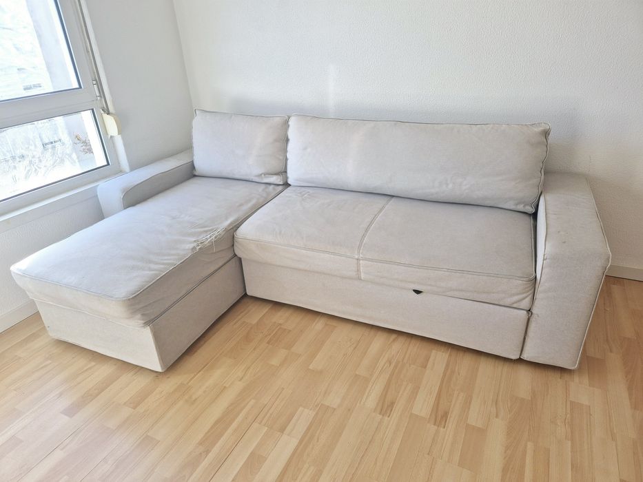 Sofa-cama com chaise longue Ikea