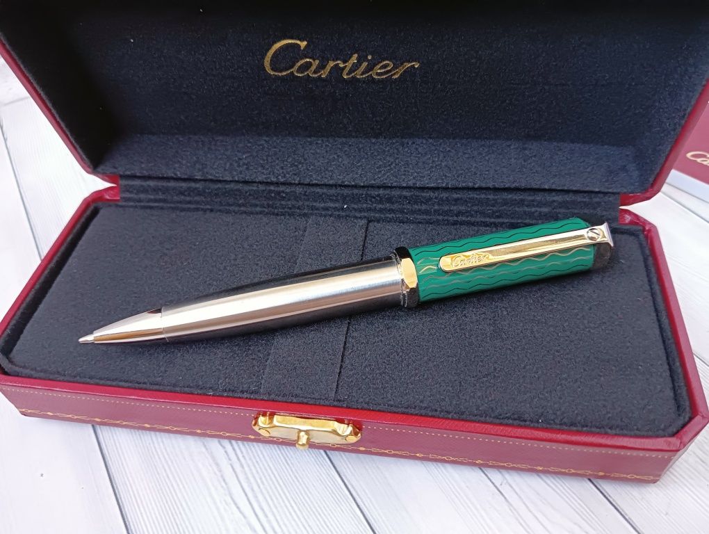 Кулькова металева ручка Cartier подарункова шариковая ручка
