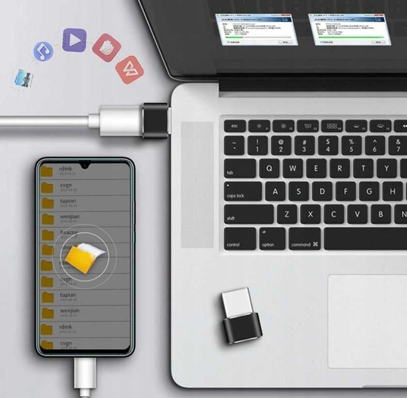 Adapter OTG wtyk męski USB C gniazdo USB typu A * Video-Play Wejherowo