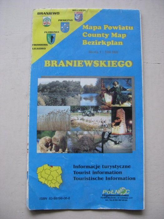 mapa powiatu Braniewskiego
