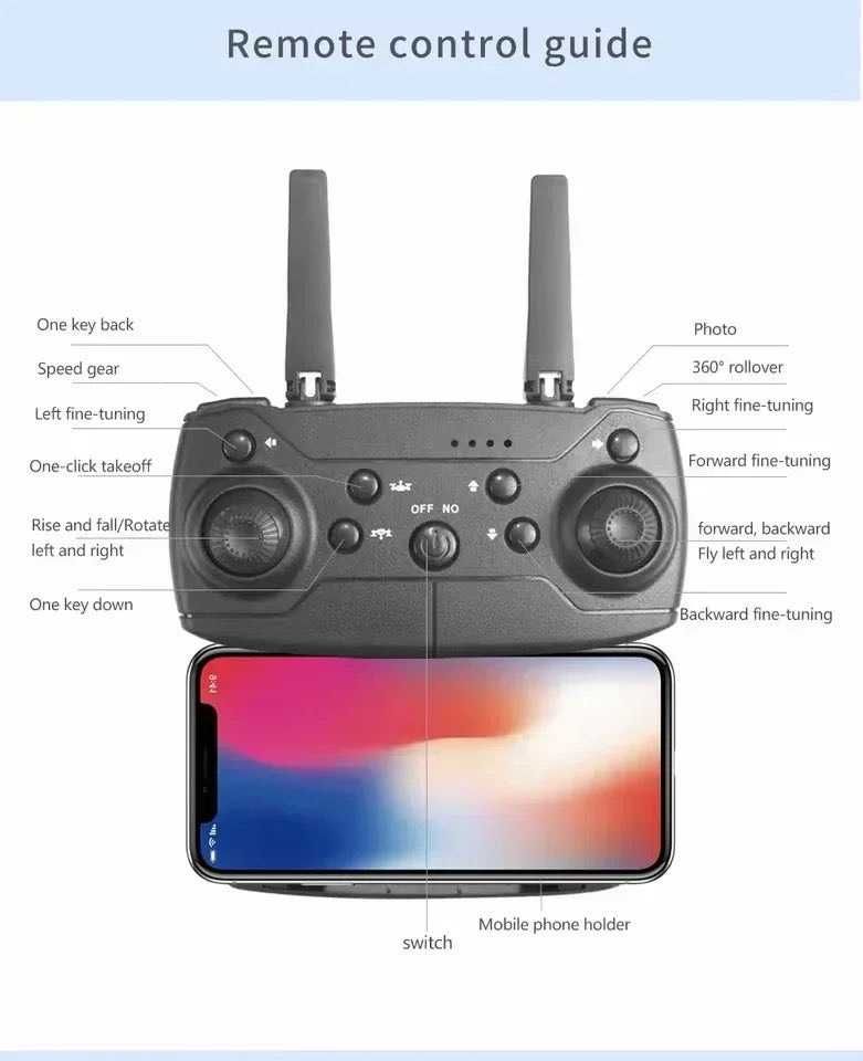 Drone E88 Pro 4K HD com Dupla Câmara e Controle Remoto
