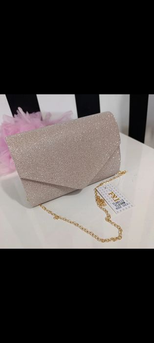 Elegancka torebka wyjściowa puder róż