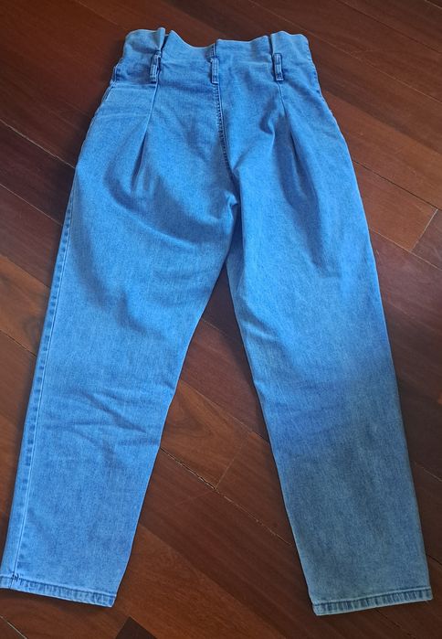 Calças ganga mum fit Tam L