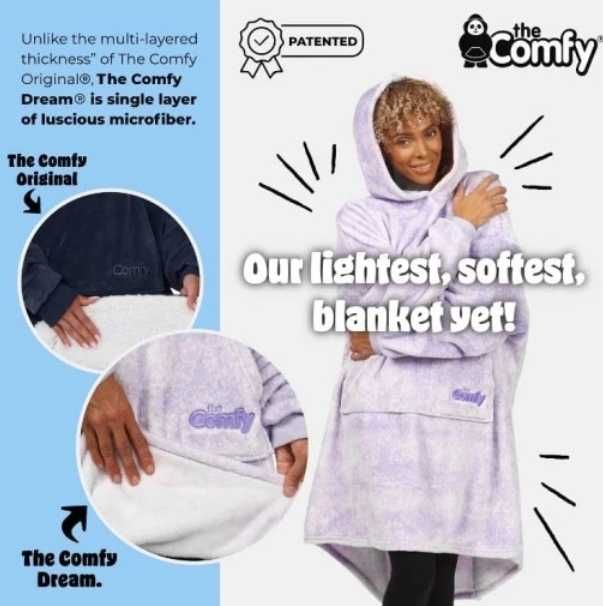 Koc Bluza Comfy Lawendowa 3w1 Kocobluza Futrzak XXL Gratis WYSYŁKA 24H