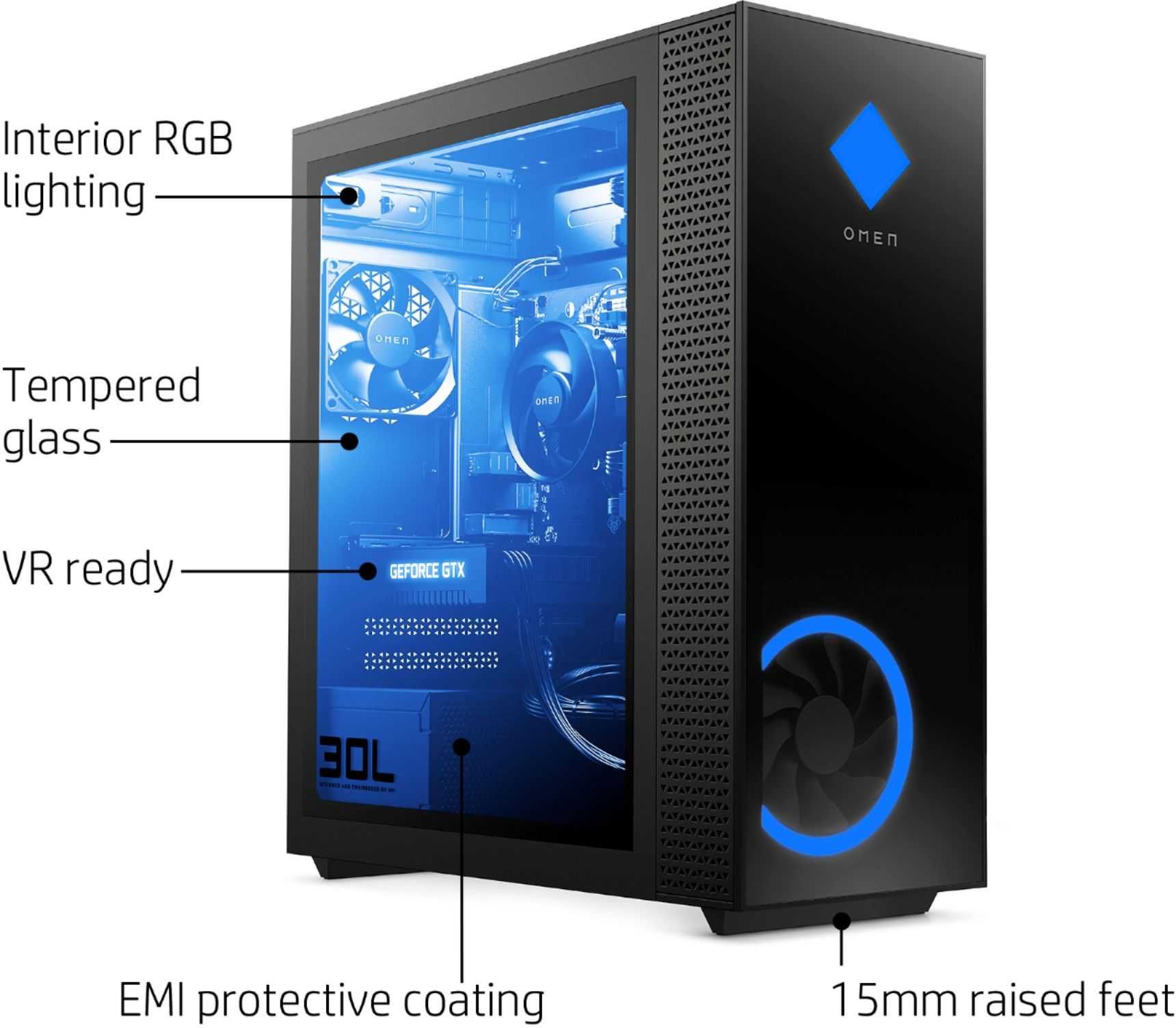 HP OMEN 30L  / Ryzen 5 3600 / GTX1660 Súper / 1TB / 16GB / 512SSD