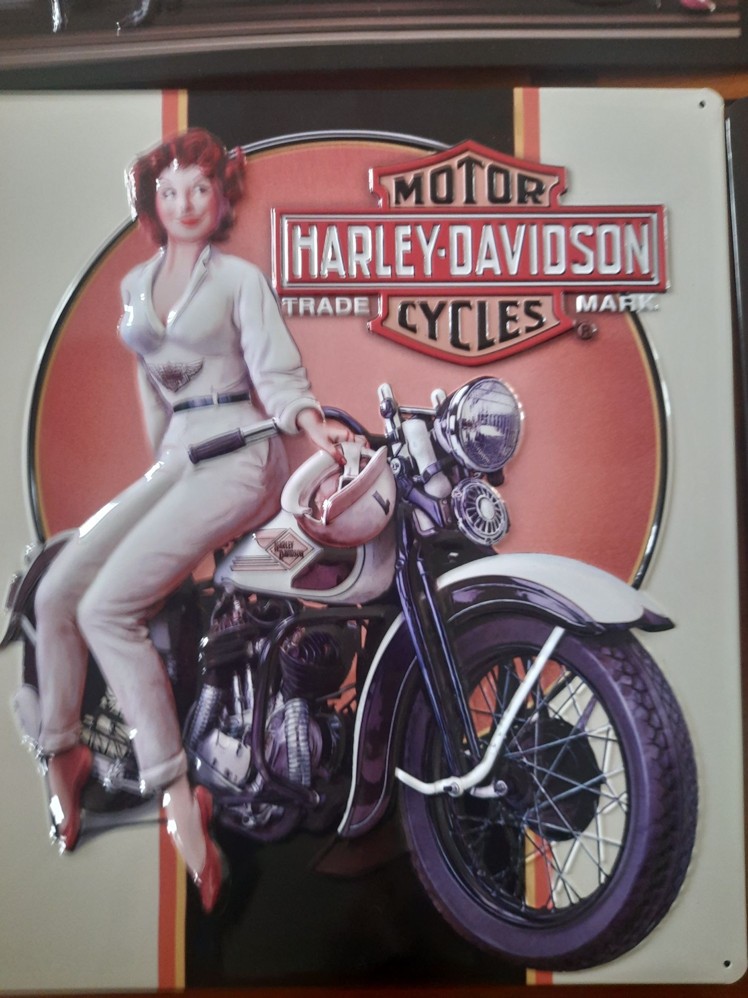 Reklama metalowa Harley Davidson.